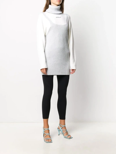 Shop Off-white Mini Dress Motif Sweater In Grey