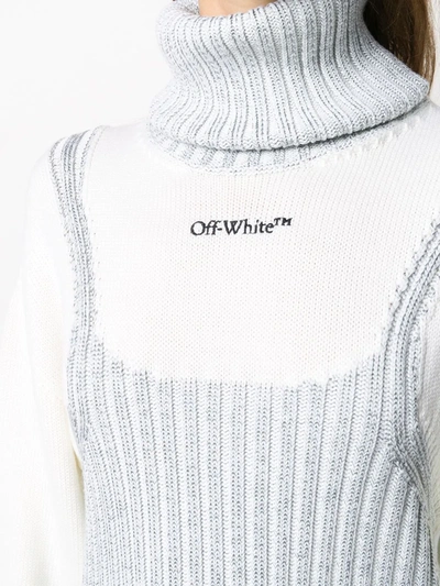 Shop Off-white Mini Dress Motif Sweater In Grey