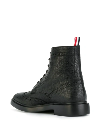 Shop Thom Browne Wingtip Ankle Boots In Black