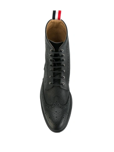 Thom Browne Wingtip Ankle Boots In Black