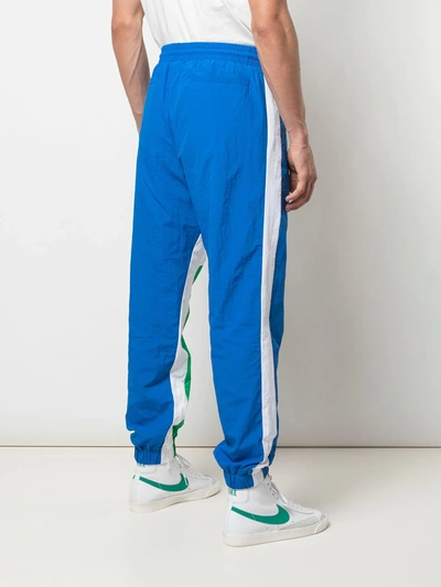 Shop God's Masterful Children Stripes Track Trousers In Blue