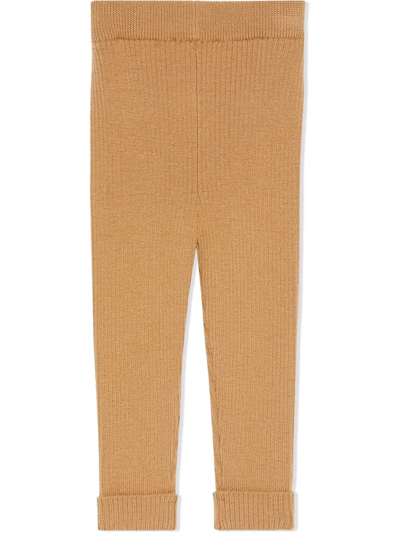 Shop Gucci Gg Embroidered Wool-knit Leggings In Neutrals