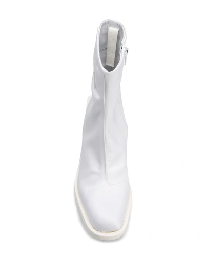 Mm6 Maison Margiela Logo Patch Ankle Boots In White