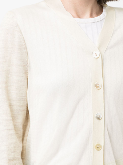 Shop Jil Sander Sheer Panel Cardigan In Neutrals