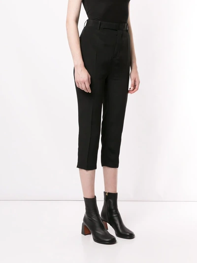 Shop Rick Owens High-waisted Trousers In Black