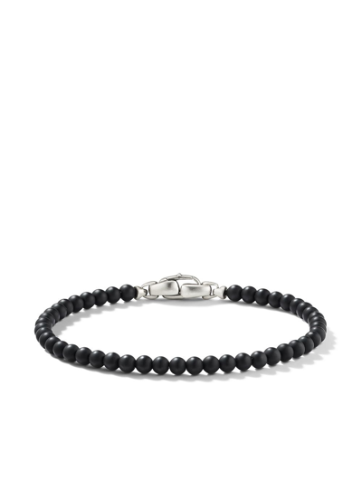 David Yurman Sterling Silver Spiritual Beads Onyx Bracelet In Silver