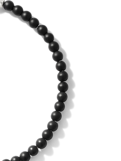 David Yurman Sterling Silver Spiritual Beads Onyx Bracelet In Silver