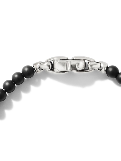 David Yurman Sterling Silver Spiritual Beads Onyx Bracelet In Silver
