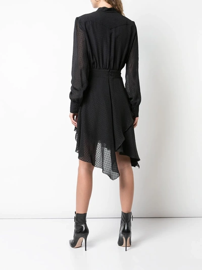 Shop Amiri Western Long Sleeve Dress In Black