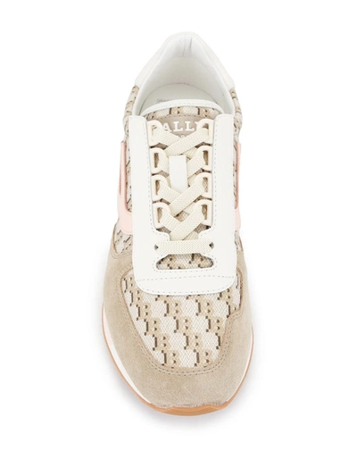 Shop Bally Branded Lace-up Sneakers In Grey