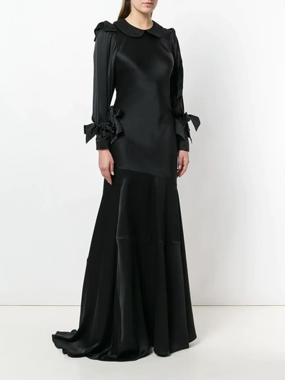Shop Simone Rocha Peter Pan Collar Gown In Black
