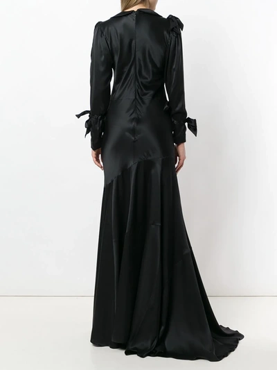 Shop Simone Rocha Peter Pan Collar Gown In Black