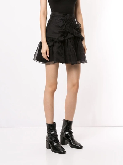 Shop Macgraw Souffle Ruffle Skirt In Black