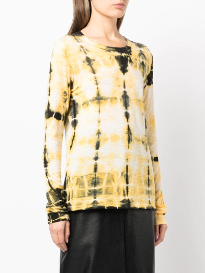 Shop Proenza Schouler Tie-dye Long Sleeve T-shirt In Yellow