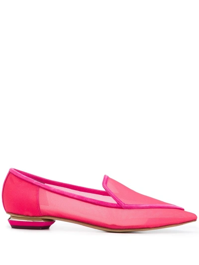 Shop Nicholas Kirkwood Beya Mesh Pointed Toe Loafers In Pink