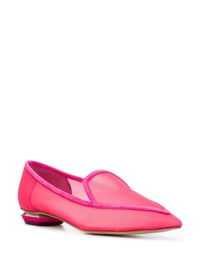 Shop Nicholas Kirkwood Beya Mesh Pointed Toe Loafers In Pink