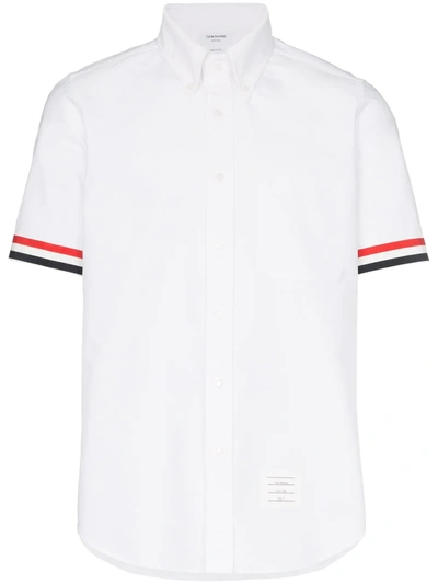 Shop Thom Browne Stripe-detailing Cotton Shirt In White