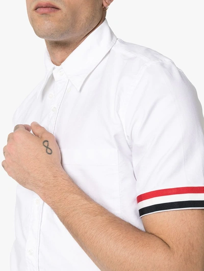 Shop Thom Browne Stripe-detailing Cotton Shirt In White