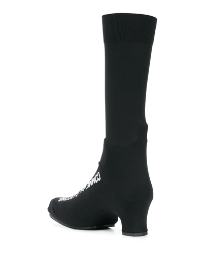 COMME DES GARÇONS LOGO SOCK BOOTS - 黑色