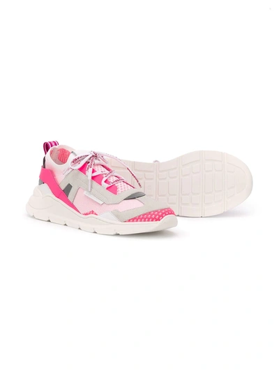 Shop Dolce & Gabbana Teen Mesh-panel Lace-up Sneakers In Pink