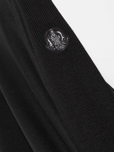 Shop Moncler Long Sleeve Straight Dress In Black