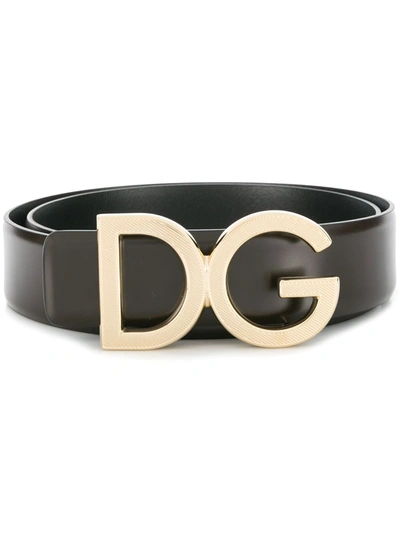 Shop Dolce & Gabbana Dg Buckle Belt In Brown