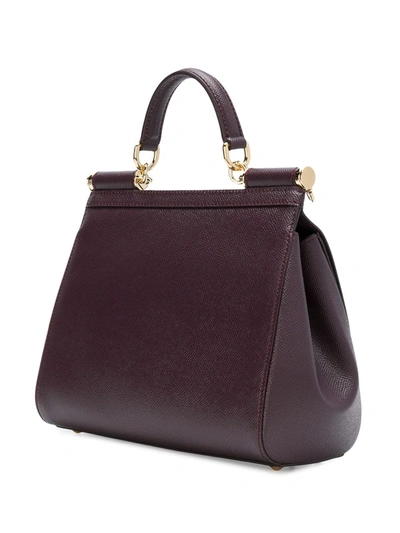 Dolce & Gabbana Medium Sicily Top Handle Bag In Dauphine Leather In Pink