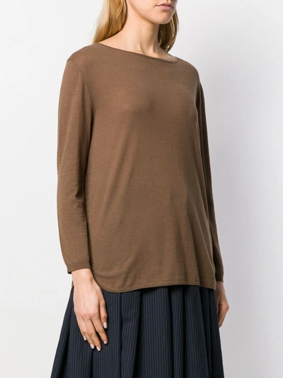 Shop Aspesi Boat Neck Knitted Top In Green