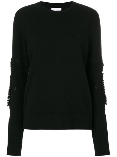 Shop Barrie Romantic Timeless Cashmere Round Neck Pullover In Black