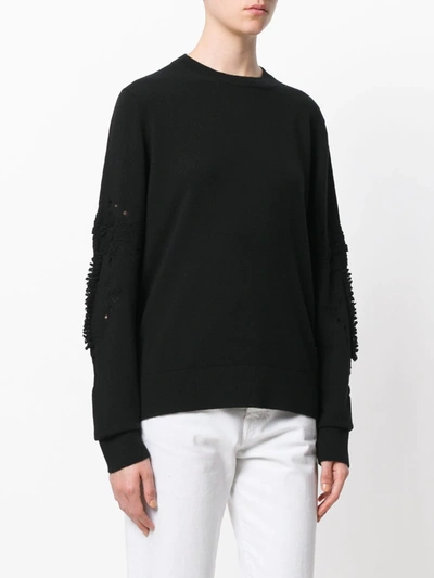 Shop Barrie Romantic Timeless Cashmere Round Neck Pullover In Black