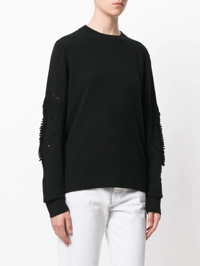 Barrie Romantic Timeless Cashmere Round Neck Pullover In Black