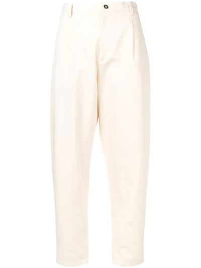 Shop Giambattista Valli Embroidered Detailed Cropped Trousers In Neutrals