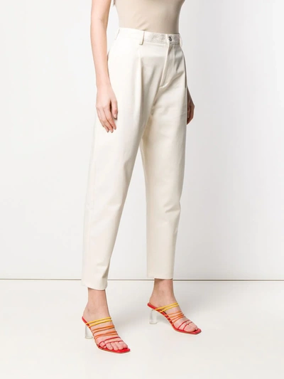 GIAMBATTISTA VALLI EMBROIDERED DETAILED CROPPED TROUSERS - 大地色