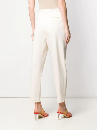 Shop Giambattista Valli Embroidered Detailed Cropped Trousers In Neutrals