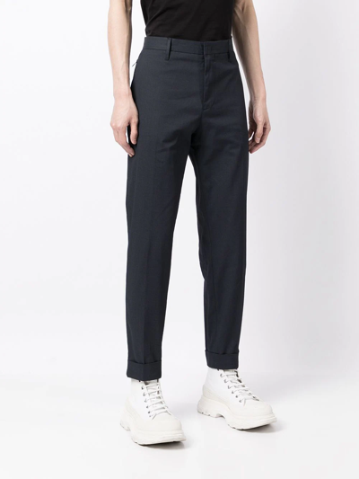 Shop Emporio Armani Straight-leg Trousers In Blue