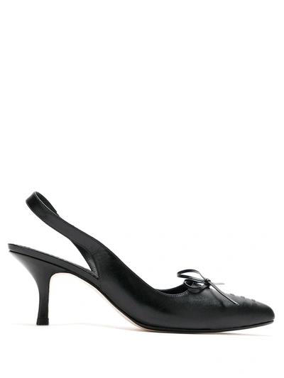 Shop Sarah Chofakian Chanel Pila Slingback Pumps In Black