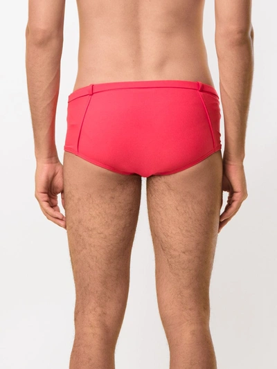 Shop Amir Slama Belt Detail Swim Trunks In Pink