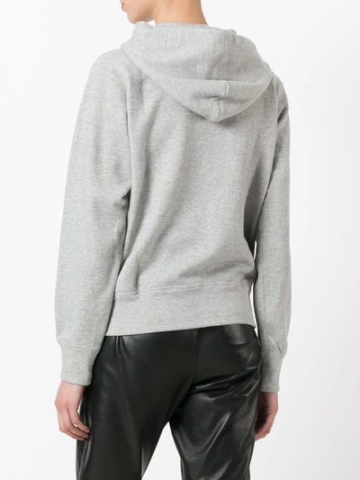 Comme Des Garçons Play Embroidered Heart Zipped Hoodie In Grey
