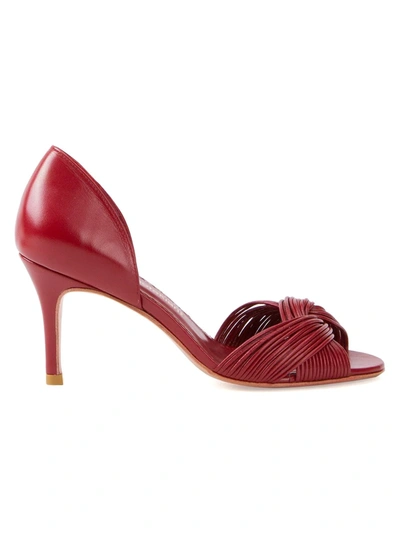 Shop Sarah Chofakian Open-toe Pumps In Red