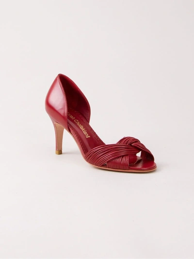 Shop Sarah Chofakian Open-toe Pumps In Red