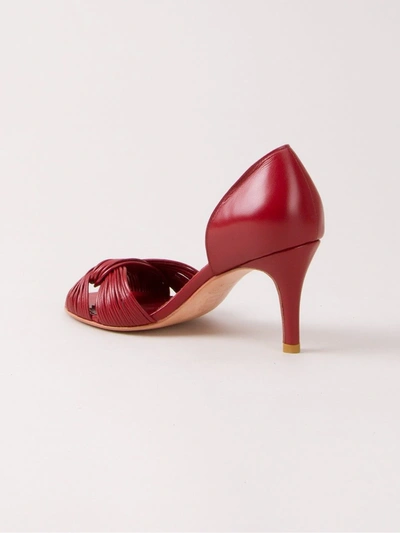 Shop Sarah Chofakian Open-toe Pumps In Red