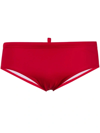 Shop Dsquared2 Icon Logo Swimming Briefs In Red