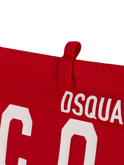 Shop Dsquared2 Icon Logo Swimming Briefs In Red