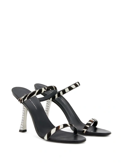 Giuseppe Zanotti Farrah Zebra Sandals In Black