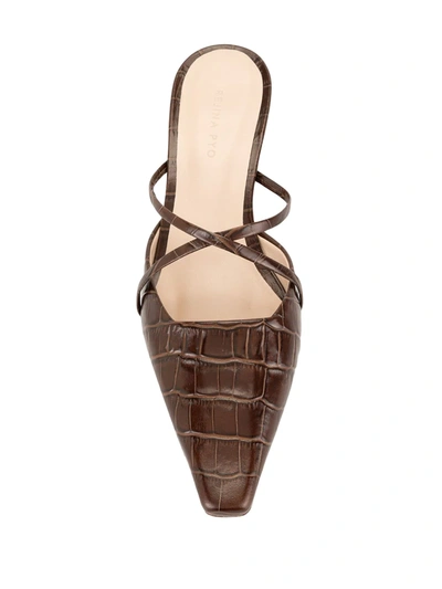 Shop Rejina Pyo Phoebe 30mm Mules In Brown