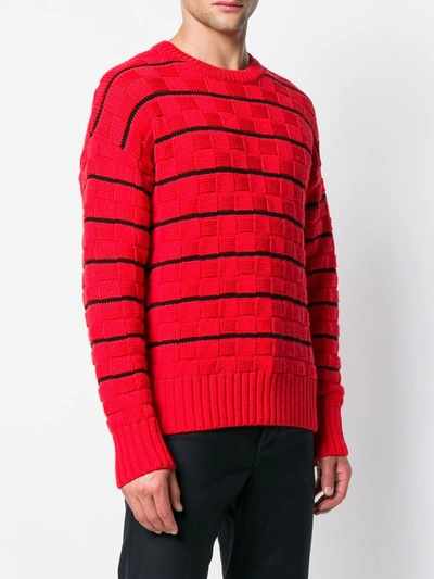 Shop Ami Alexandre Mattiussi Striped Oversized Sweater In Red