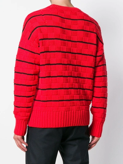 Shop Ami Alexandre Mattiussi Striped Oversized Sweater In Red