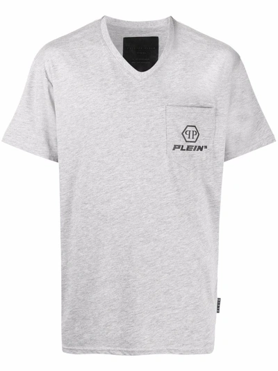 Shop Philipp Plein Logo-print Short-sleeved T-shirt In Grey