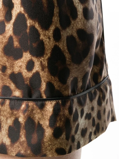 Dolce & Gabbana Leopard Print Shorts In Brown
