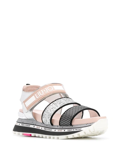 Shop Liu •jo Wonder Max Sandals In Silver